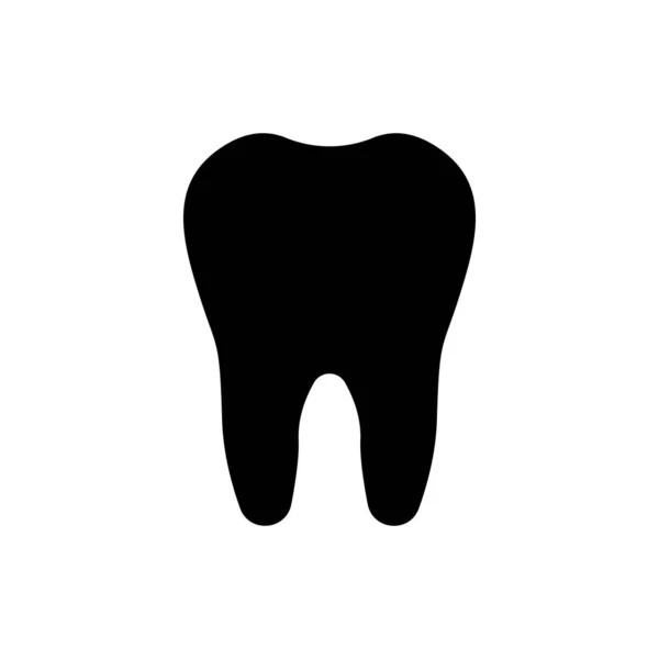 Fekete fog ikon elszigetelt fehér háttérrel. Fogászati klinika vagy fogorvosi központ és fogkrémcsomag fogszimbóluma. Vektorillusztráció — Stock Vector