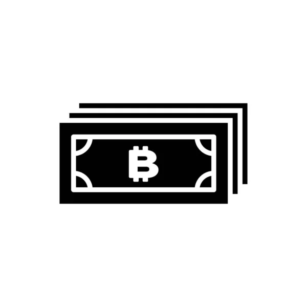 Svart kryptovaluta koncept Bitcoin i cirkel med mikrochip krets ikonen isolerad. Blockchain-teknik, digitala penningmarknaden. Vektor illustration — Stock vektor