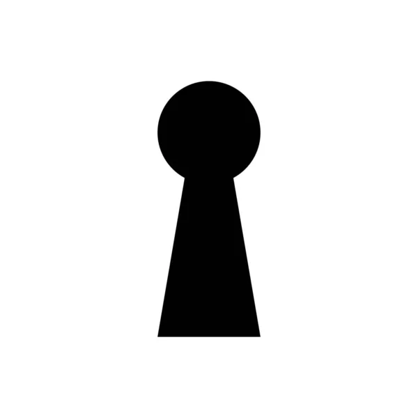 Icono de ojo de cerradura negro aislado sobre fondo blanco. Clave de la solución de éxito. La cerradura expresa el concepto de acertijo, secreto, espionaje, seguridad, seguridad. Ilustración vectorial — Archivo Imágenes Vectoriales