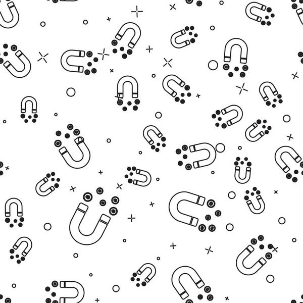 Para simgesi beyaz arka plan üzerinde izole dikişsiz desen ile Siyah Mıknatıs. Yatırım çekme kavramı, para. Büyük iş kar cazibe ve başarı. Vektör İllüstrasyonu