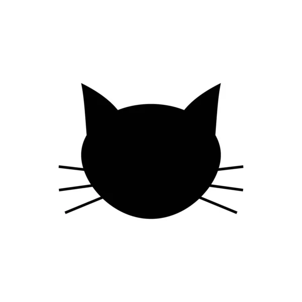 Fekete macska ikon elszigetelt. Vektoros illusztráció — Stock Vector