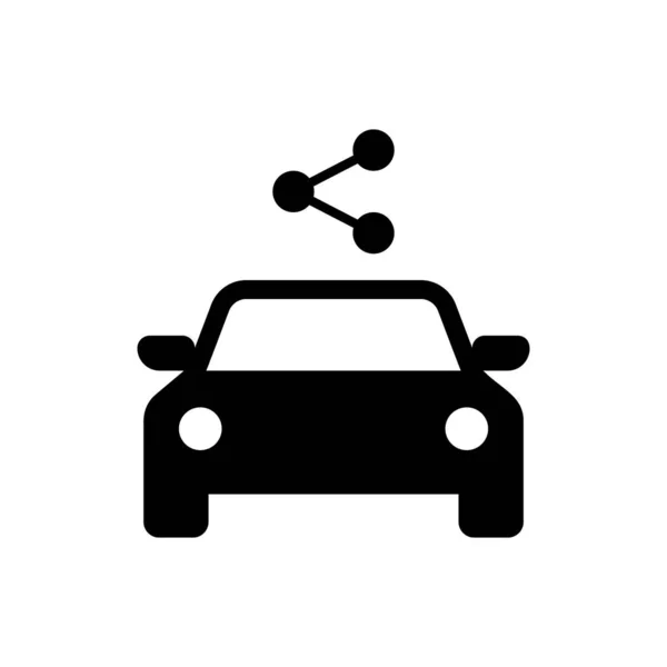 Schwarze Carsharing-Ikone isoliert. Carsharing-Schild. Transportvermietungskonzept. Vektorillustration — Stockvektor