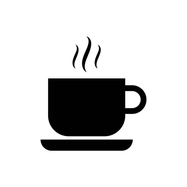 Schwarze Kaffeetasse Symbol isoliert auf weißem Hintergrund. Teetasse vorhanden. Heißes Getränk Kaffee. Vektorillustration — Stockvektor