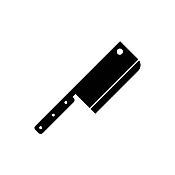 Siyah Et Helikopteri simgesi beyaz arkaplanda izole edildi. Et için mutfak bıçağı. Kasap bıçağı. Vektör İllüstrasyonu — Stok Vektör