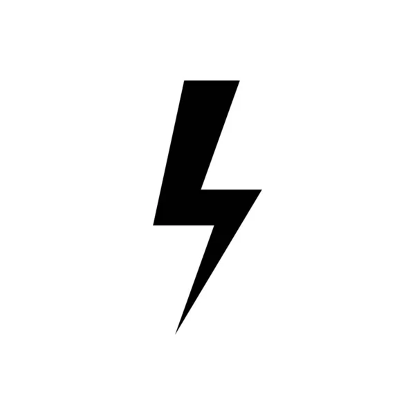 Black Lightning bolt icon isolated on white background. Flash icon. Charge flash icon. Thunder bolt. Lighting strike. Vector Illustration — Stock Vector