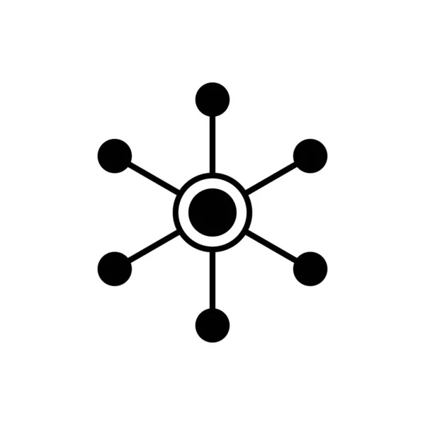 Black Network icon isolated. Global network connection. Global technology or social network. Connecting dots and lines. Vector Illustration