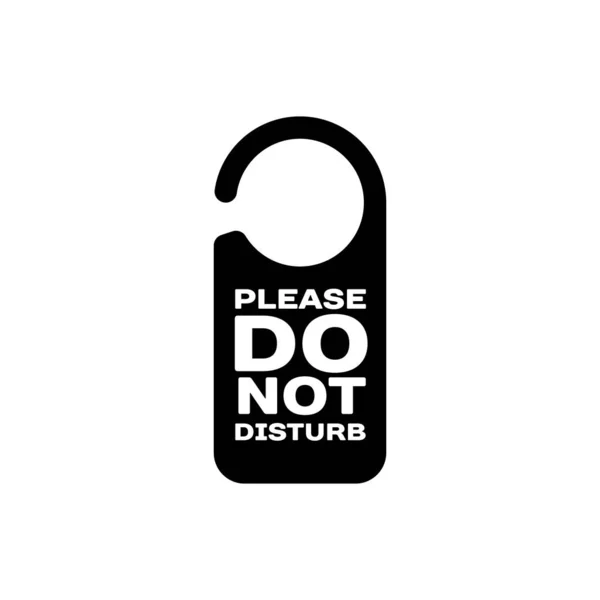 Noir S'il vous plaît ne pas déranger icône isolée. Porte de l'hôtel Hanger Tags. Illustration vectorielle — Image vectorielle