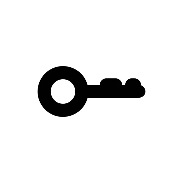 Schwarzes Schlüsselsymbol isoliert auf weißem Hintergrund. Vektorillustration — Stockvektor