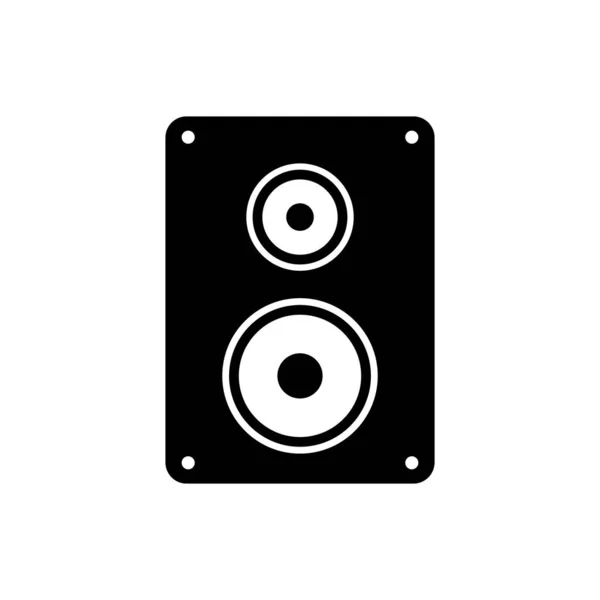 Icono de altavoz estéreo negro aislado sobre fondo blanco. Altavoces del sistema de sonido. Icono musical. Equipo de altavoz de columna musical bajo. Ilustración vectorial — Vector de stock