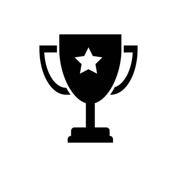 Icono de copa trofeo negro aislado sobre fondo blanco. Símbolo. Icono de copa Campeón. Ilustración vectorial — Archivo Imágenes Vectoriales