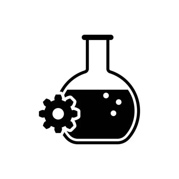 Icono de bioingeniería negra aislado. Elemento del icono de la genética y la bioingeniería. Biología, molécula, icono químico. Ilustración vectorial — Vector de stock