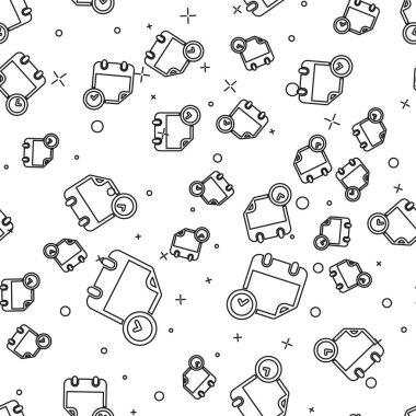 Siyah Takvim ve saat simgesi beyaz arka plan üzerinde sorunsuz desen izole. Zamanlama, randevu, organizatör, zaman çizelgesi, zaman yönetimi, önemli tarih. Vektör İllüstrasyonu