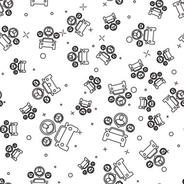 Siyah Araba beyaz arka plan üzerinde izole dikişsiz desen insan simgesi grubu ile paylaşımı. Araba paylaşım işareti. Ulaşım kiralama hizmeti konsepti. Vektör İllüstrasyonu