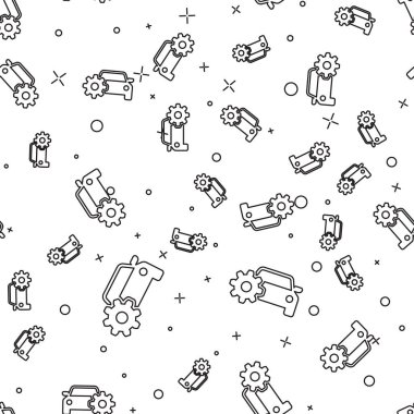 Siyah Araba servis simgesi beyaz arka plan üzerinde sorunsuz desen izole. Oto tamirciservisi. Mekanik servis. Onarım servisi oto tamircisi. Bakım işareti. Vektör İllüstrasyonu