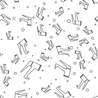 Düşen su damlası simgesi beyaz arka plan üzerinde izole dikişsiz desen ile Siyah Su musluk. Vektör İllüstrasyonu