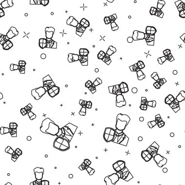 Siyah Kullanıcı koruma simgesi beyaz arka plan üzerinde sorunsuz desen izole. Güvenli kullanıcı girişi, parola korumalı, kişisel verilerin korunması, kimlik doğrulama simgesi. Vektör İllüstrasyonu