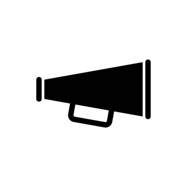 Siyah Megafon simgesi beyaz arka plan üzerinde izole. Vektör İllüstrasyonu