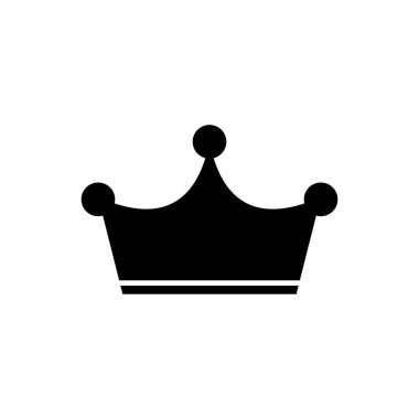 Siyah Taç simgesi beyaz arka plan üzerinde izole. Vektör İllüstrasyonu