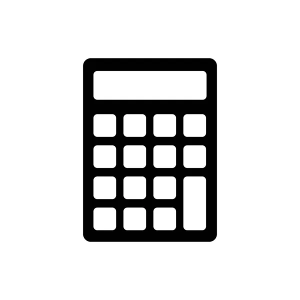 Icono de la calculadora negra aislado sobre fondo blanco. Símbolo contable. Cálculos de negocio matemáticas educación y finanzas. Ilustración vectorial — Vector de stock