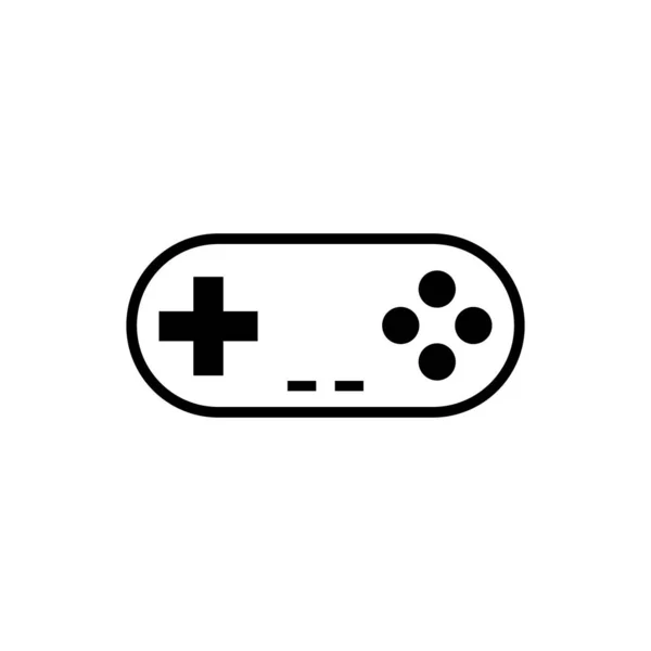 Ícone Gamepad preto isolado no fundo branco. Controlador de jogo. Ilustração vetorial — Vetor de Stock