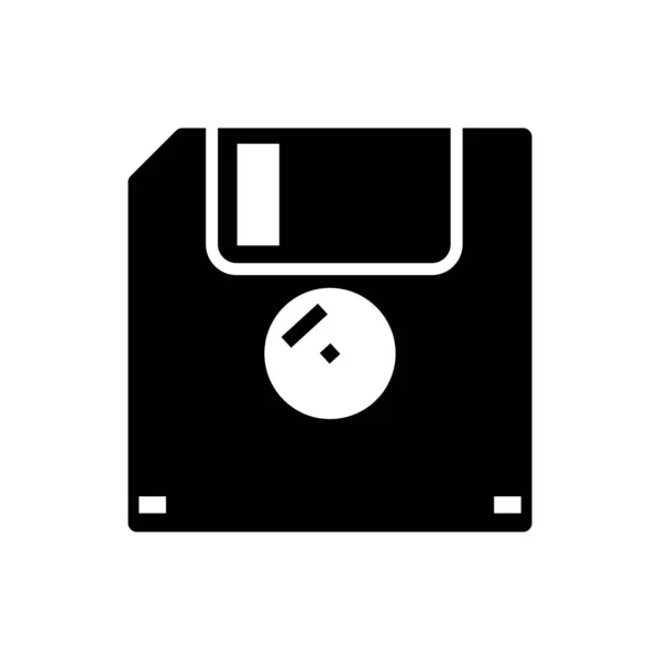 Disco blando negro para el icono de almacenamiento de datos de la computadora aislado sobre fondo blanco. Signo de disquete. Ilustración vectorial — Archivo Imágenes Vectoriales