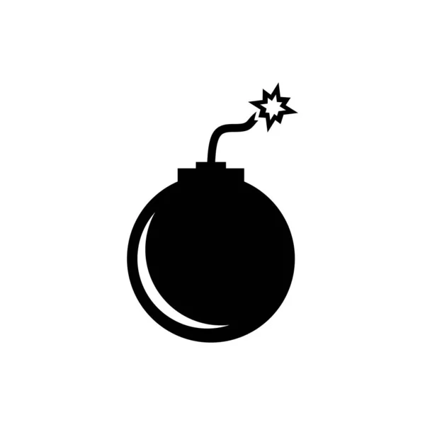 Bombe noire prête à exploser icône isolée. Illustration vectorielle — Image vectorielle