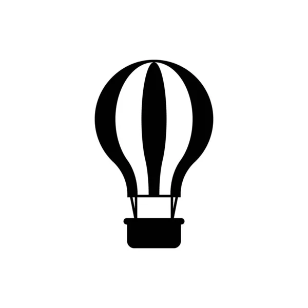 Icona mongolfiera nera isolata su sfondo bianco. Trasporto aereo per i viaggi. Illustrazione vettoriale — Vettoriale Stock