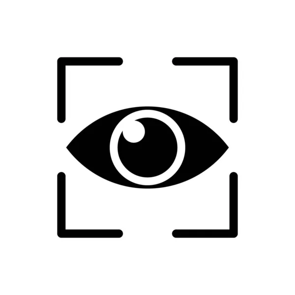 Fekete szem átkutat ikon elszigetelt. Letapogató szem. A biztonsági ellenőrzés szimbóluma. Cyber szem jel. Vektoros illusztráció — Stock Vector