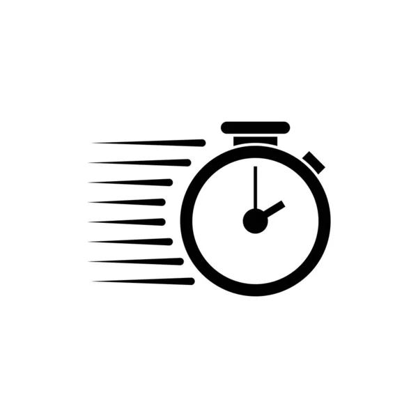 Black Stopwatch icon isolated on white background. Time timer sign. Vector Illustration — Stock Vector