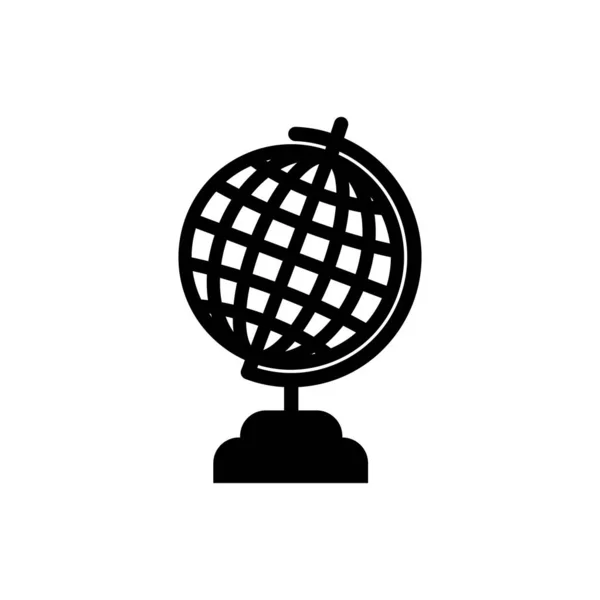 Ícone do globo negro da Terra isolado no fundo branco. Ilustração vetorial — Vetor de Stock