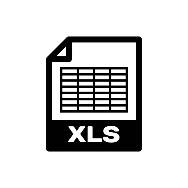 Icona documento file XLS nero. Scarica xls icona del pulsante isolato. Simbolo file Excel. Illustrazione vettoriale — Vettoriale Stock