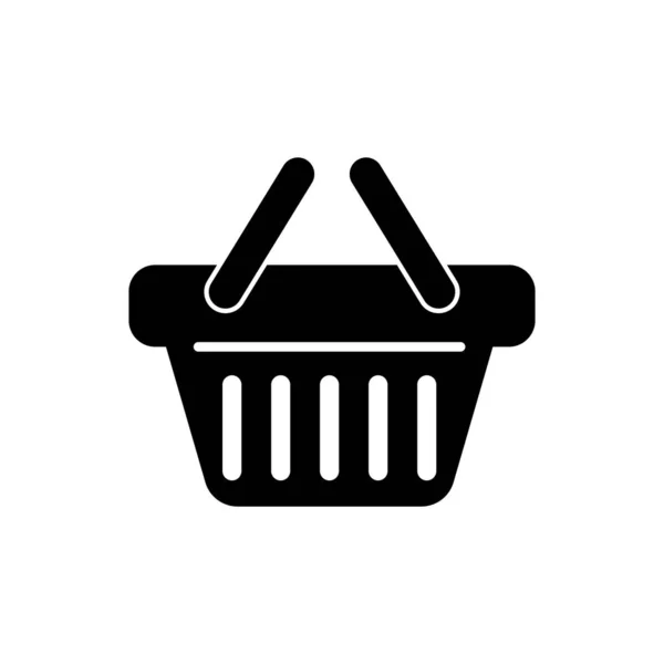 Ícone de cesta de compras preto isolado no fundo branco. Ilustração vetorial — Vetor de Stock