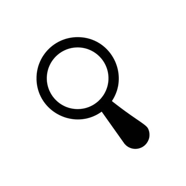 Icona in lente d'ingrandimento nera isolata su sfondo bianco. Ricerca, messa a fuoco, zoom, business symbol. Illustrazione vettoriale — Vettoriale Stock