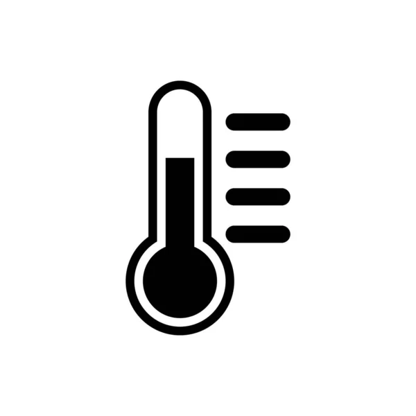 Schwarzes Thermometer-Symbol isoliert auf weißem Hintergrund. Vektorillustration — Stockvektor