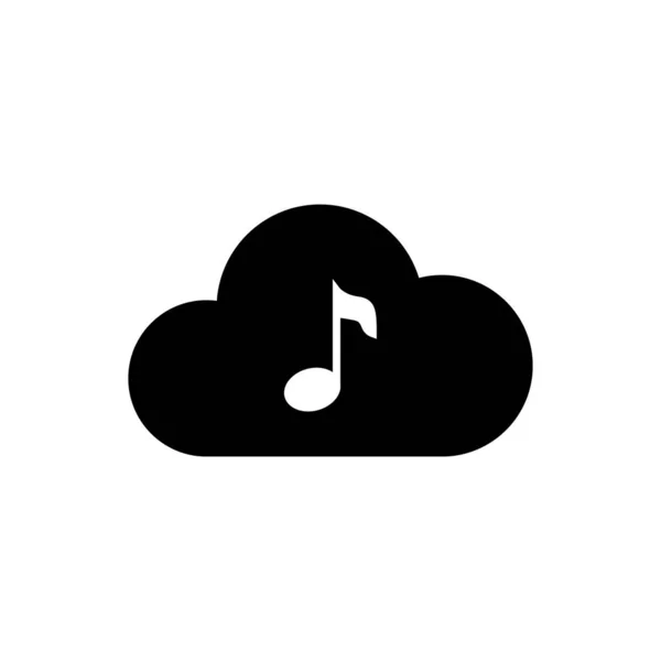Ícone de serviço de streaming de música negra isolado. Computação em nuvem de som, streaming de mídia online, música online, onda de áudio. Ilustração vetorial — Vetor de Stock