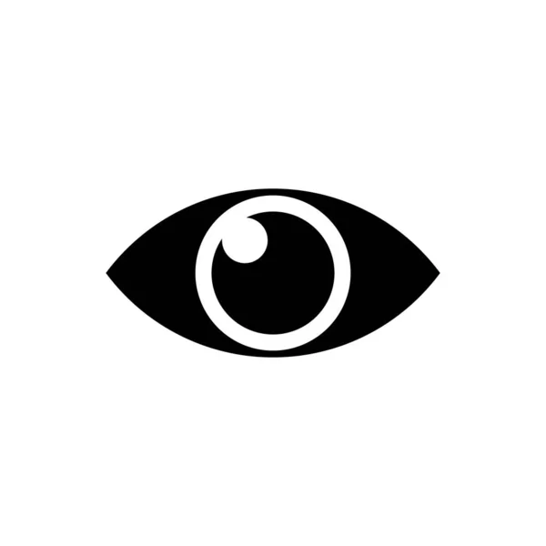 Ícone de olho preto isolado no fundo branco. Ilustração vetorial — Vetor de Stock
