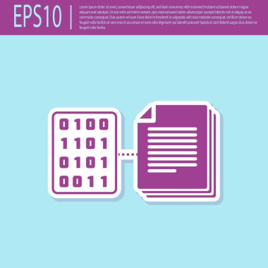 Retro mor Smart sözleşme simgesi turkuaz arka plan üzerinde izole. Blockchain teknolojisi, kripto para madenciliği, bitcoin, altcoins, dijital para piyasası. Düz tasarım. Vektör İllüstrasyonu