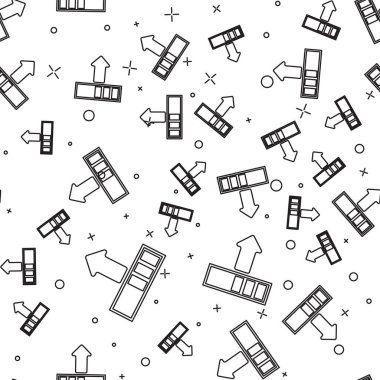 Siyah Yükleme simgesi beyaz arka plan üzerinde sorunsuz desen izole. Yükleme devam ediyor. İlerleme çubuğu simgesi. Vektör İllüstrasyonu