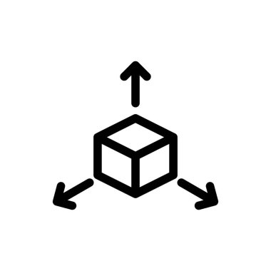 Beyaz arka planda yalıtılmış siyah İzometrik küp simgesi. Geometrik küpler katı simgesi. 3d kare işareti. Kutu sembolü. Vektör İllüstrasyonu
