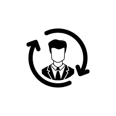 Siyah İnsan kaynakları simgesi beyaz arka planda izole. İnsan kaynakları yönetimi kavramı, profesyonel personel araştırması, baş avcı işi. Vektör İllüstrasyonu