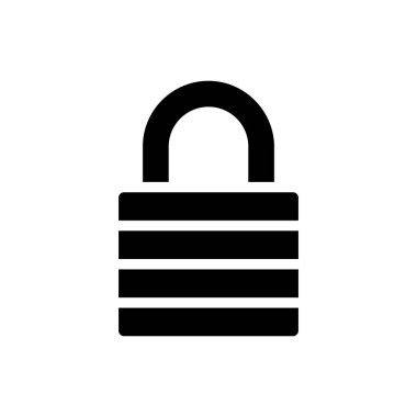 Black Lock simgesi yalıtılmış. Asma kilit işareti. Güvenlik, güvenlik, koruma, gizlilik kavramı. Vektör İllüstrasyonu