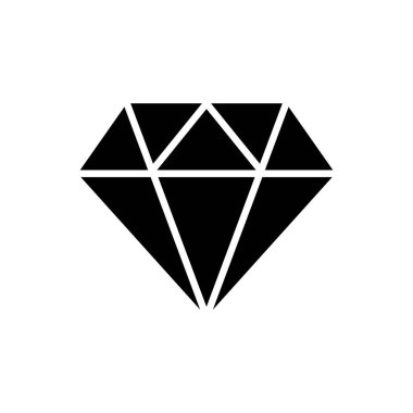 Siyah Elmas işareti beyaz arka plan üzerinde izole. Mücevher sembolü. Mücevher taşı. Vektör İllüstrasyonu