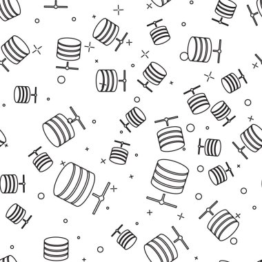 Siyah Sunucu, Veri, Web Hosting simgesi beyaz arka plan üzerinde sorunsuz desen izole. Vektör İllüstrasyonu