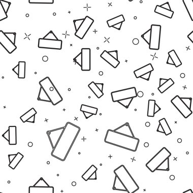 Siyah Signboard beyaz arka plan üzerinde dikişsiz desen izole simge asılı. Reklam bar, kafe, pub, restoran için uygundur. Vektör İllüstrasyonu