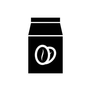 Beyaz arka plan üzerinde izole çanta simgesi Nde Siyah Kahve fasulye. Vektör İllüstrasyonu