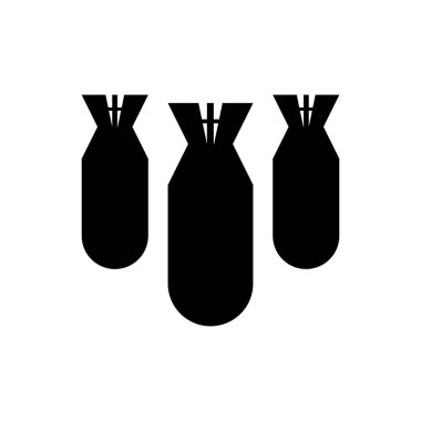 Kara Havacılık bombaları simgesi izole. Roket bombası düşüyor. Vektör İllüstrasyonu