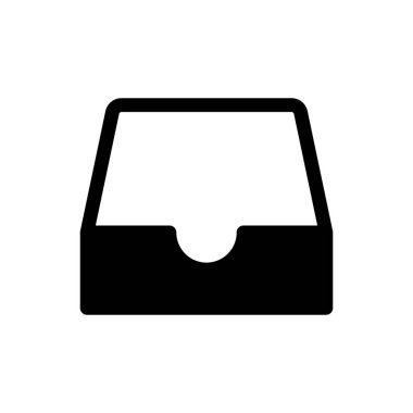 Siyah Sosyal medya gelen kutusu simgesi beyaz arka planda yalıtılmış. Sosyal ağ öğesi, sembol. Vektör İllüstrasyonu