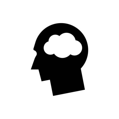 Bulut simgesi izole black head silueti. Rüya burcu. Vektör İllüstrasyonu