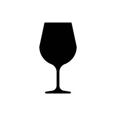 Siyah Şarap cam simgesi beyaz arka plan üzerinde izole. Şarap saati işareti. Vektör İllüstrasyonu