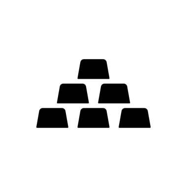 Siyah Altın çubuklar simgesi beyaz arka planda yalıtılmış. Bankacılık iş kavramı. Vektör İllüstrasyonu